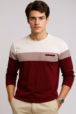 FASHIUM Printed Men Round Neck Maroon T-Shirt