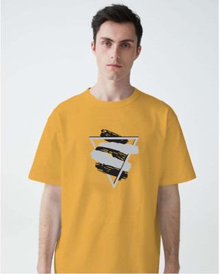 GLOBAL NOMAD Graphic Print Men Round Neck Yellow T-Shirt