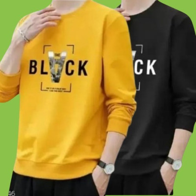 Printed Men Black, Yellow T-Shirt