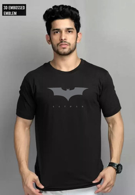Graphic Print Men Black T-Shirt