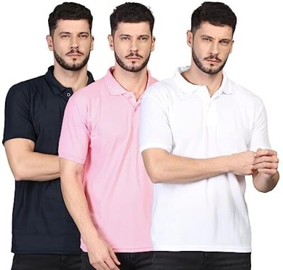 KEOTI Solid Men Polo Neck Multicolor T-Shirt