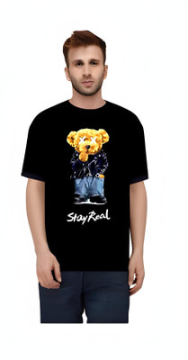 Royal Creations By Rv Printed Men Round Neck Black T-Shirt