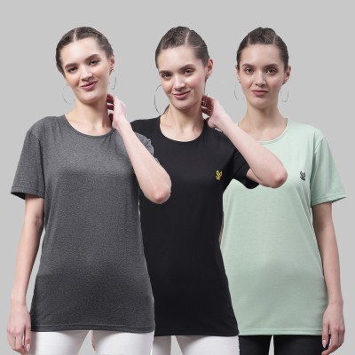 VIMAL JONNEY Solid Women Round Neck Multicolor T-Shirt