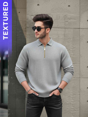 HOODLER Self Design Men Grey T-Shirt