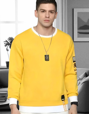 Teezler Printed Men Round Neck Yellow T-Shirt