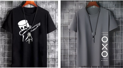 Pachirisu Graphic Print Men Round Neck Multicolor T-Shirt
