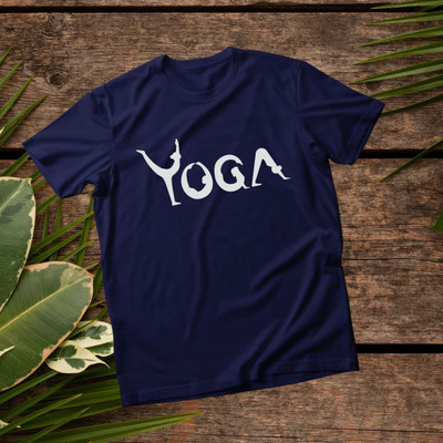 SHAWINDO Printed, Typography Men Round Neck Navy Blue T-Shirt