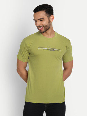 Zeffit Printed Men Round Neck Green T-Shirt