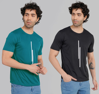 Fabvio Striped Men Round Neck Multicolor T-Shirt