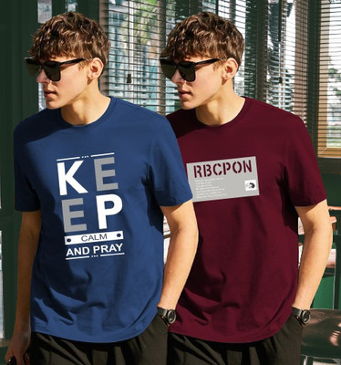 Manly Tees Typography Men Round Neck Multicolor T-Shirt