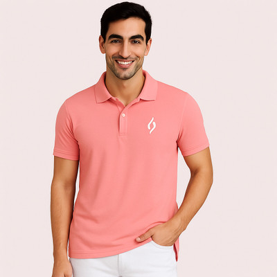 R ROCKIN TEES Solid Men Polo Neck Multicolor T-Shirt