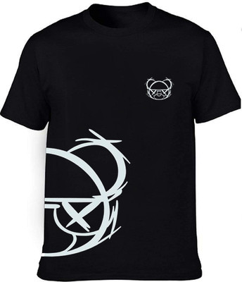 Lowrate Printed Men Round Neck Black T-Shirt