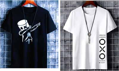 Pachirisu Graphic Print Men Round Neck Multicolor T-Shirt