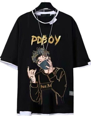 Printed Men Black T-Shirt