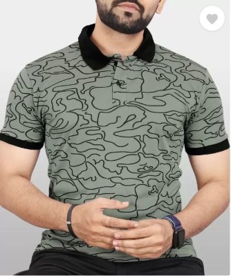 Printed Men Light Green T-Shirt