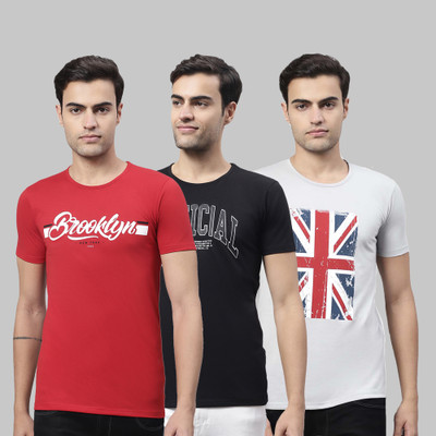 MACK JONNEY Printed Men Round Neck Multicolor T-Shirt