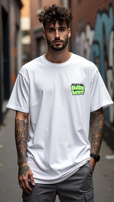 PrintingPixels Printed Men Round Neck White T-Shirt