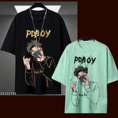 Printed Men Yellow, Black T-Shirt