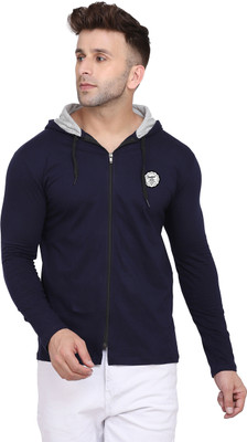 tfurnish Graphic Print Men Hooded Neck Dark Blue T-Shirt