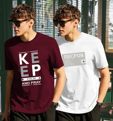 Manly Tees Typography Men Round Neck Multicolor T-Shirt