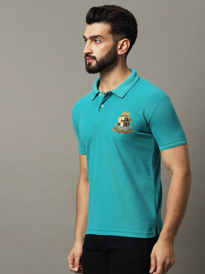 JAAPCLOTHING Printed Men Polo Neck Green T-Shirt