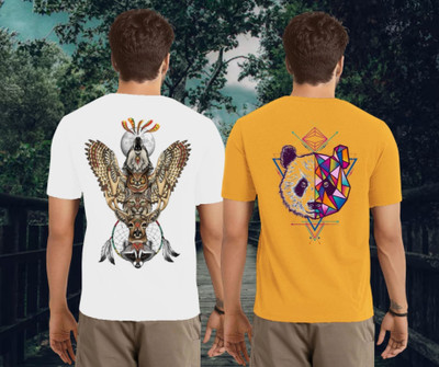Kasendra Graphic Print Men Round Neck White, Yellow T-Shirt
