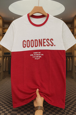 Madilyn Typography Men Round Neck Maroon T-Shirt