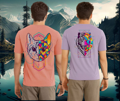 Lecowar Printed Men Round Neck Pink, Purple T-Shirt