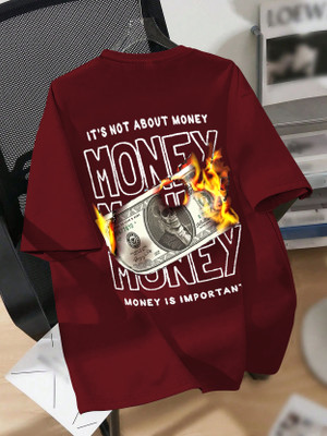 BuckleMen Graphic Print Men Round Neck Maroon T-Shirt