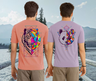 Parona Printed Men Round Neck Pink, Purple T-Shirt