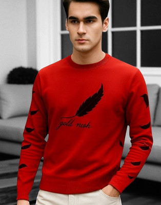 Autna Printed Men Round Neck Red T-Shirt