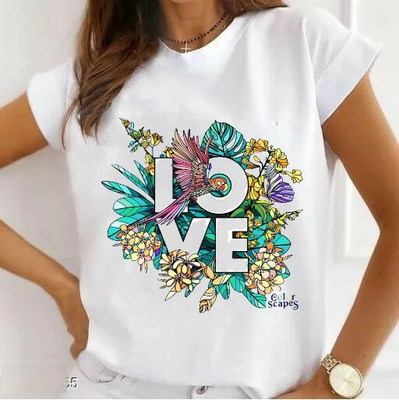 JSIYA Printed Women Round Neck White T-Shirt