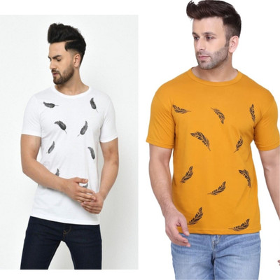 TEE TREE Printed Men Round Neck Multicolor T-Shirt