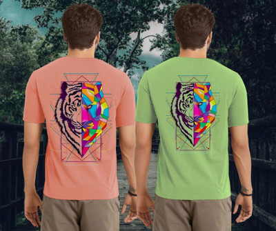 Kasendra Graphic Print Men Round Neck Pink, Green T-Shirt