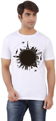clickwell Printed Men Round Neck White T-Shirt