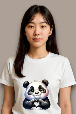 ADIXUS Graphic Print Women Round Neck White T-Shirt