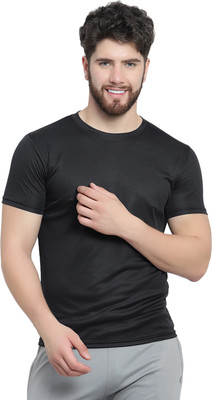 AFCollection Printed Men Round Neck Black T-Shirt