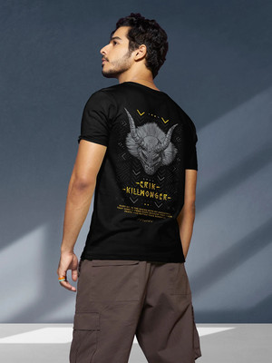 BEWAKOOF Graphic Print Men Round Neck Black T-Shirt