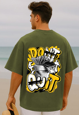 Manico Printed Men Round Neck Green T-Shirt