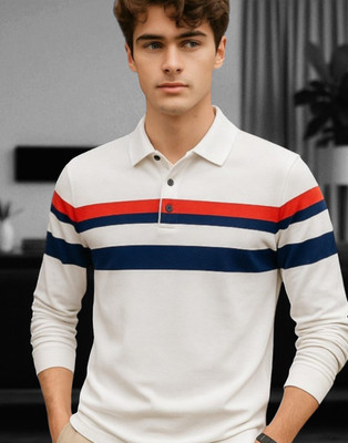 Autna Solid Men Polo Neck White T-Shirt