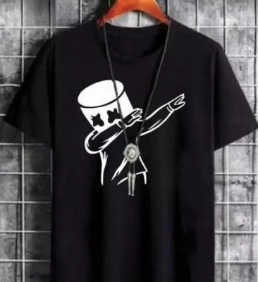 Printed Men Black T-Shirt