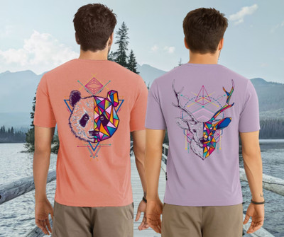 Parona Graphic Print Men Round Neck Pink, Purple T-Shirt