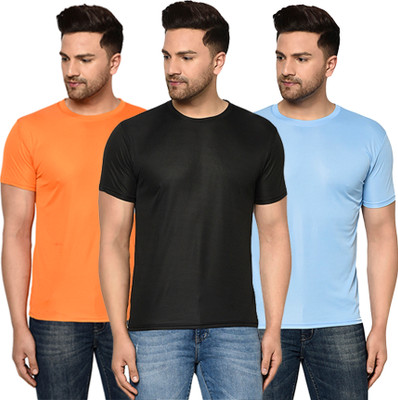 ACENTEO Solid Men Round Neck Multicolor T-Shirt