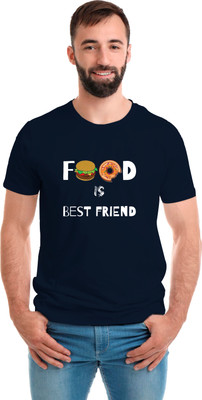 SmarTee Street Typography Men Round Neck Blue T-Shirt