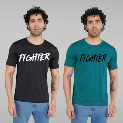 FABVIO PLUS Printed Men Round Neck Multicolor T-Shirt