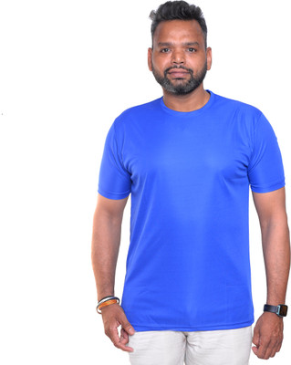 fashionbazaar4u.com Solid Men Round Neck Blue T-Shirt