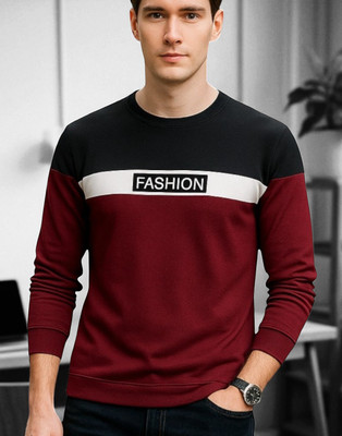 Teezler Printed Men Round Neck Maroon T-Shirt