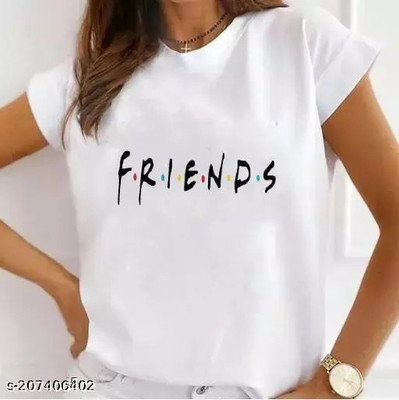 Risemax Typography Women Round Neck White T-Shirt