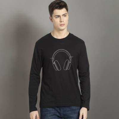 METRONAUT Graphic Print Men Round Neck Black T-Shirt