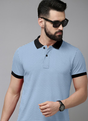 Billion Printed Men Polo Neck White T-Shirt